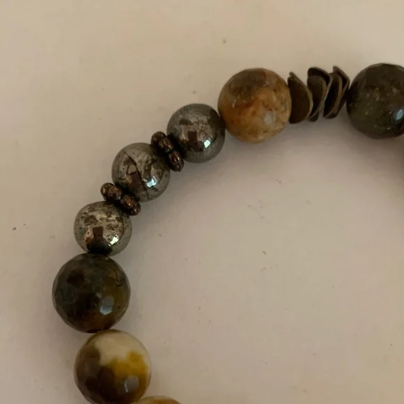Inspire Designs Chunky Multi Color Stone Bracelet (Brown & Gray) - Picture 5 of 9